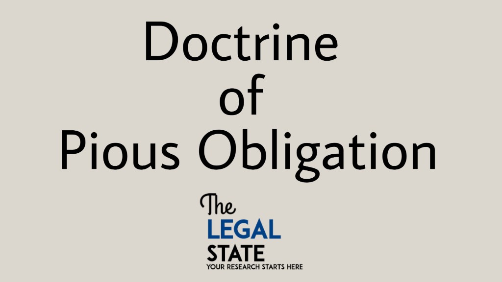 The Doctrine Of Pious Obligation Important 2022