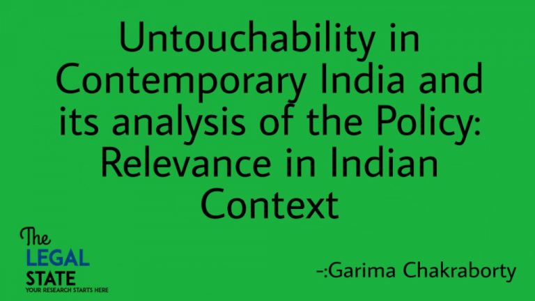 Untouchability in Contemporary India